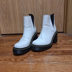 White Leather Ankle Boots